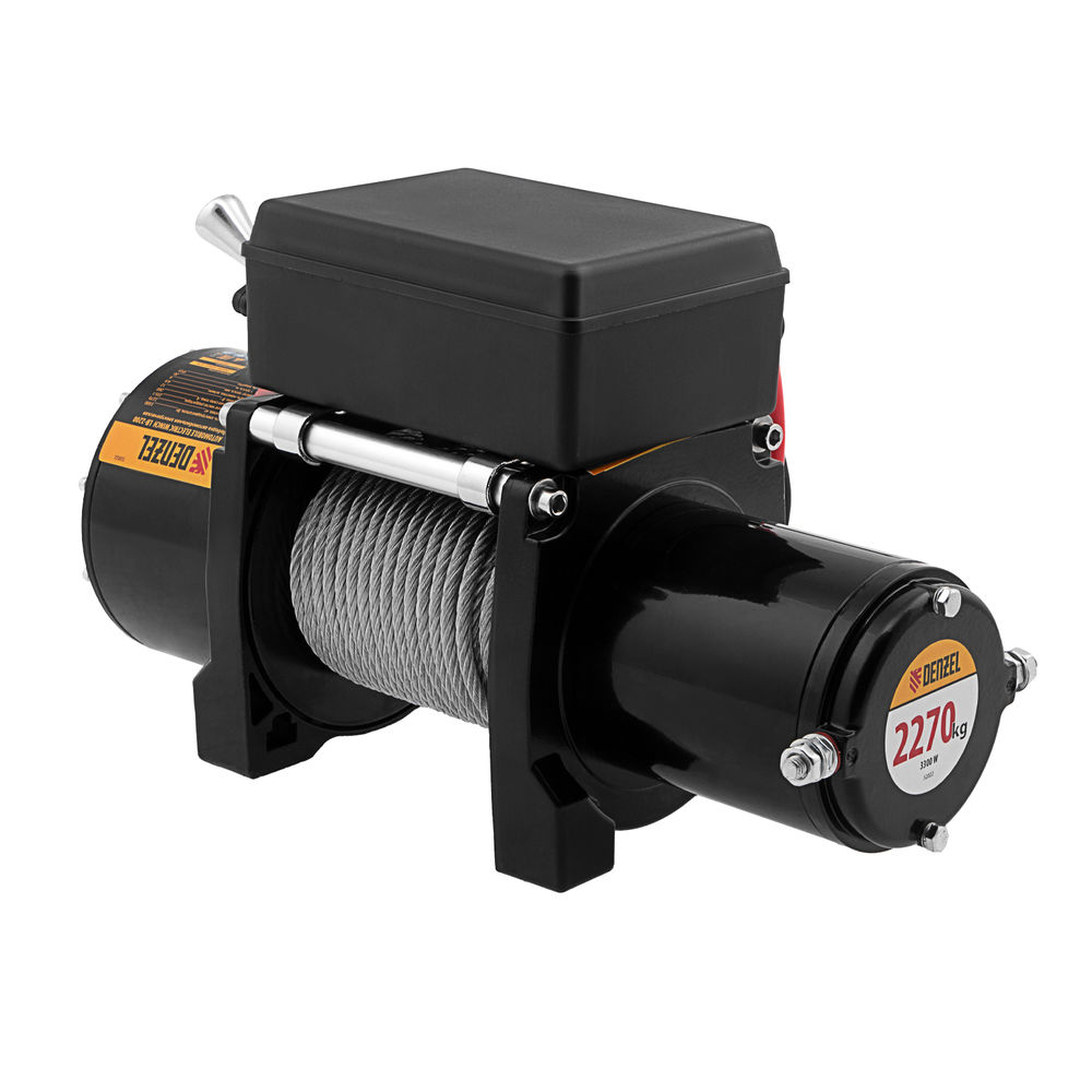 Лебедка автомобильная электрическая LB-2200, 2.2 т, 3.3 кВт, 12 В Denzel (52022)