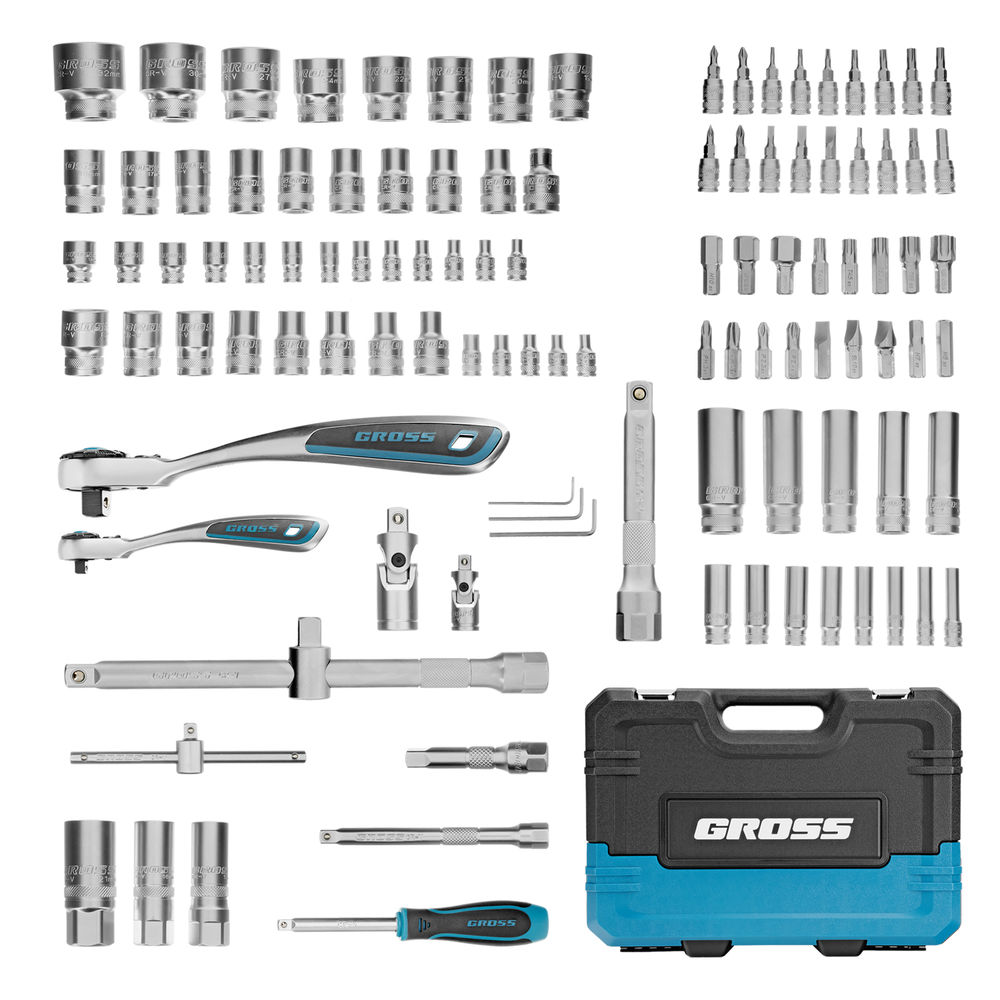 Набор инструментов, 1/4, 1/2, CrV, 120 зубьев, 109 предметов Gross