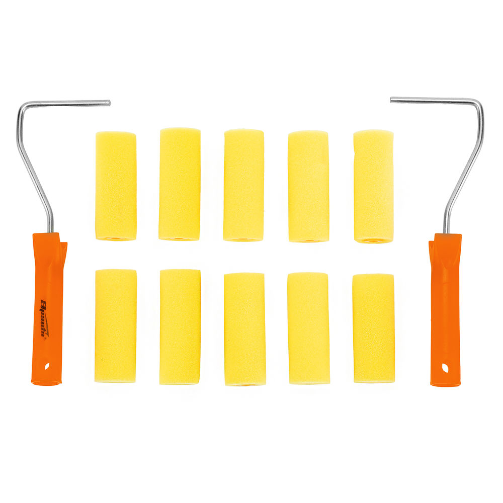 Набор мини-валиков Поролон, 100 мм, D 35 мм, D ручки 6 мм, 10 шт, 2 бюгеля Sparta (802835)