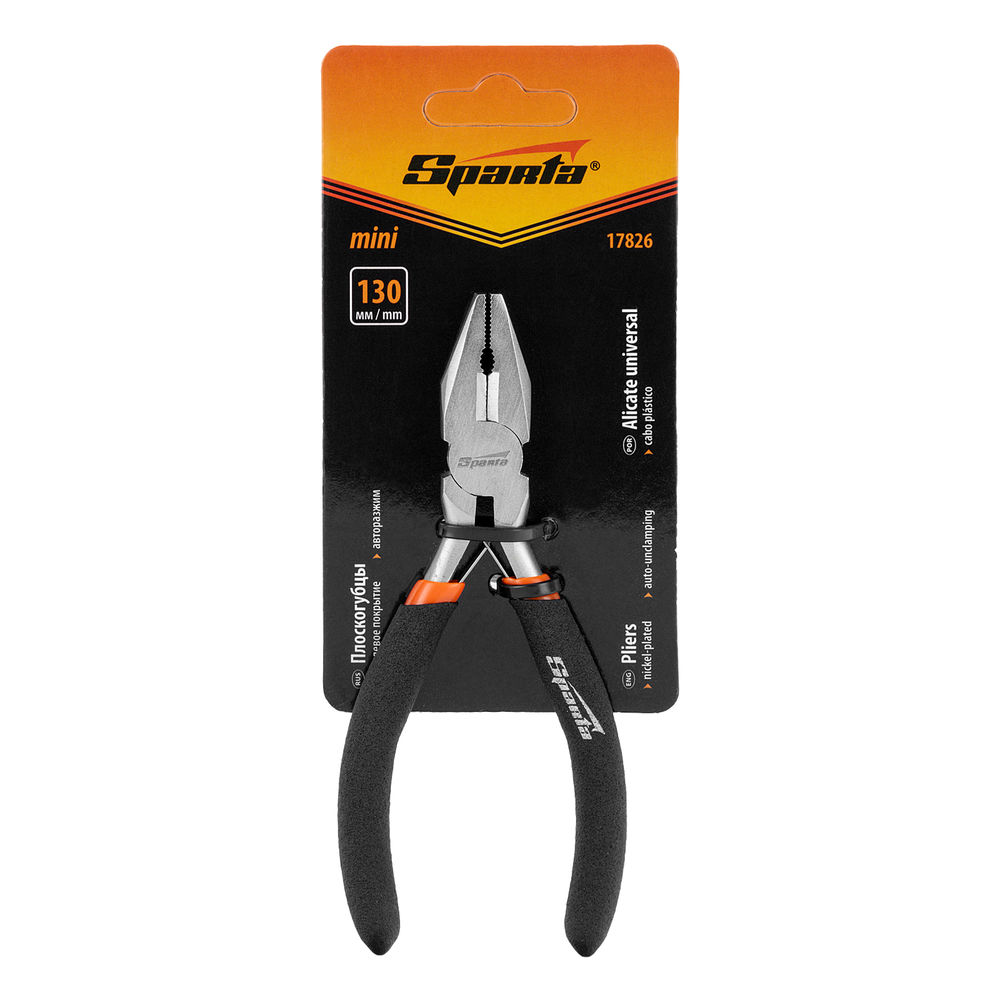 Плоскогубцы Mini, 130 мм, никелированные, авторазжим Sparta (17826)
