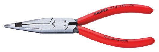 Плоскогубцы телефониста с режущими кромками, плоскокруглые губки, 160 мм, обливные ручки (KN-2701160)