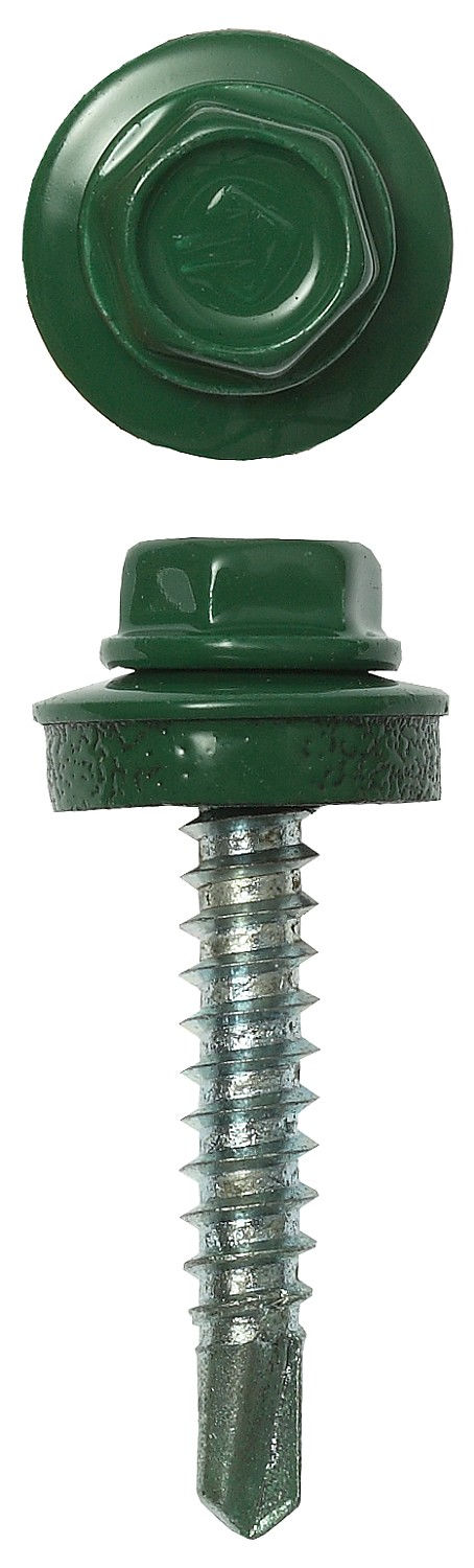 Саморез кровельный 29 х 4.8 мм, RAL 6002 зелёный лист, 400 шт Профессионал СКД ЗУБР 4-300315-48-029-6002