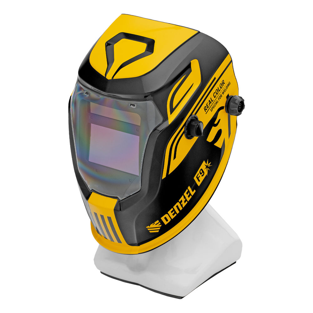 Щиток защитный лицевой (маска сварщика) F9, см. окно 100x60, Real Color, DIN 4-8/9-13// Denzel (89718)