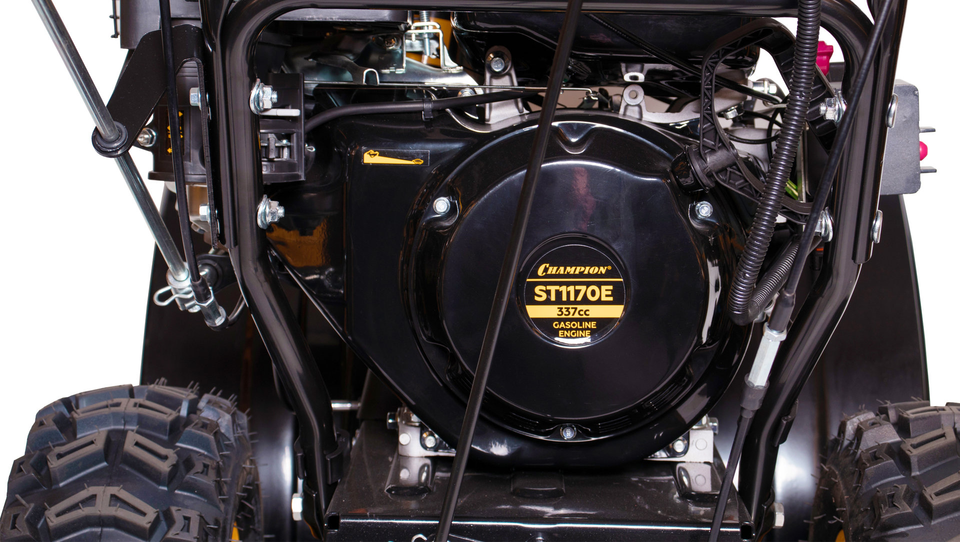 Снегоотбрасыватель CHAMPION ST1170E ( PRO, 11лс70см 6F/2R колеса6,5л 121кг эл.стартер, фара,обогрев (ST1170E)