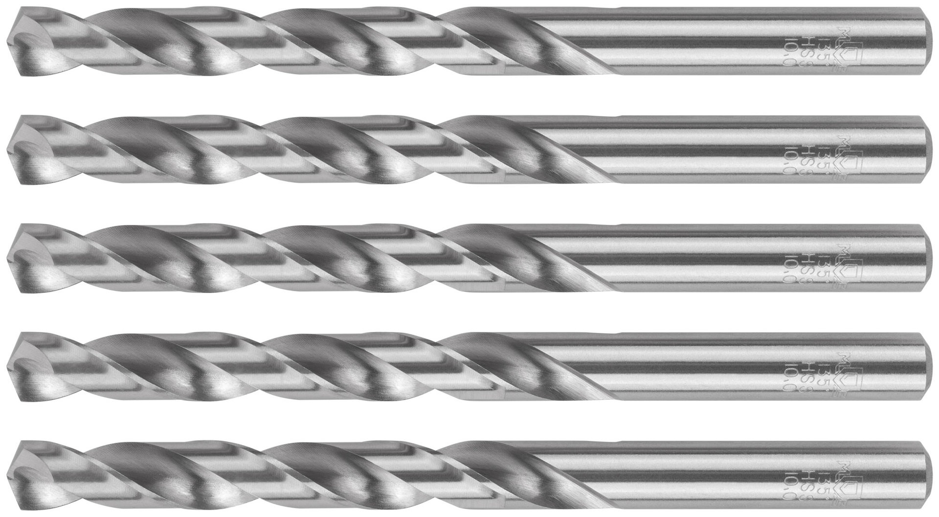 Сверла по металлу HSS шлифованные, угол заточки 135°, 10,0 x 133 мм (5 шт.) (35707М)