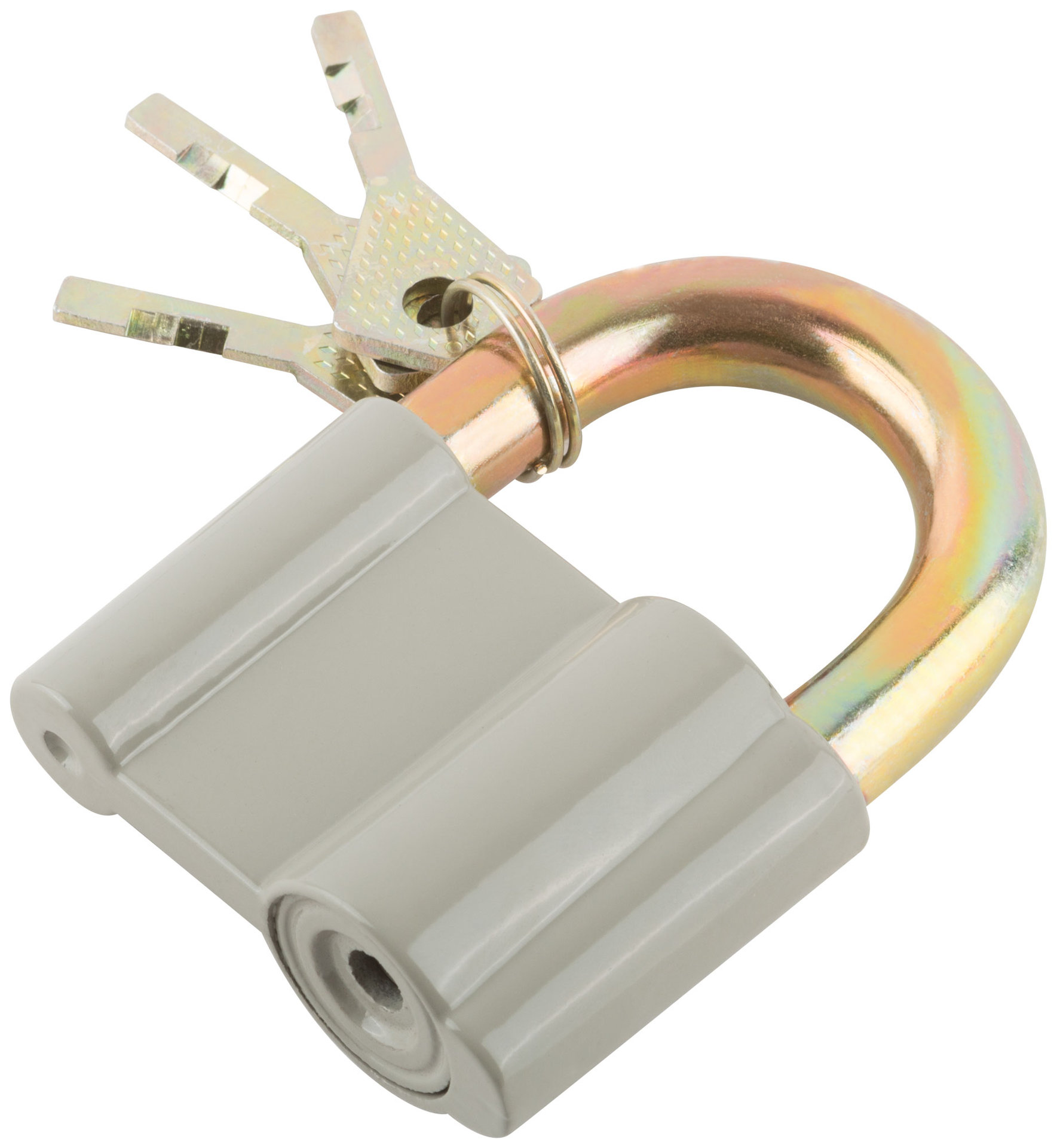 Замок навесной, корпус из алюминиевого сплава 65х44 мм, стальная дужка 12 мм (67016)