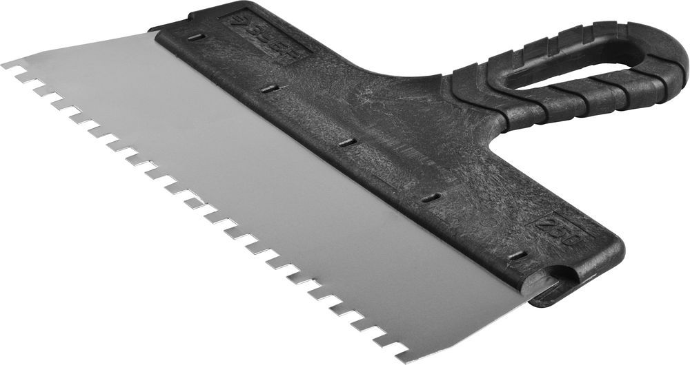 Шпатель фасадный нержавеющий 250 мм зуб 6?6 мм пластиковая ручка ЗУБР 10078-25-06