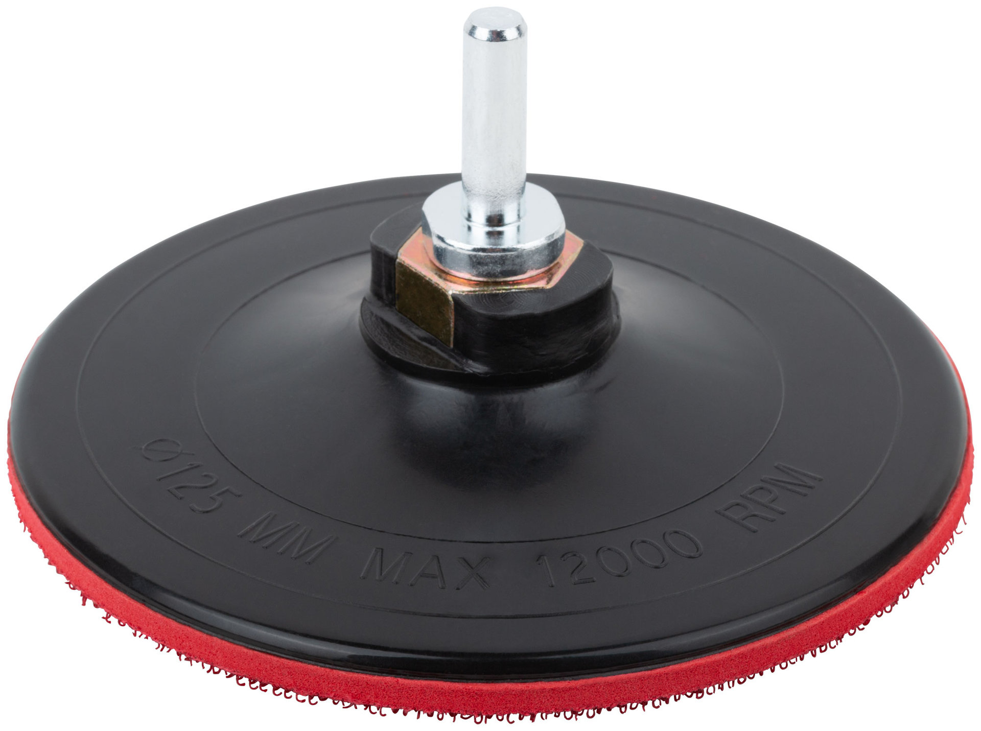 Диск шлифовальный с липучкой, гайка М14 + переходник для дрели, 125х3 мм (39625)