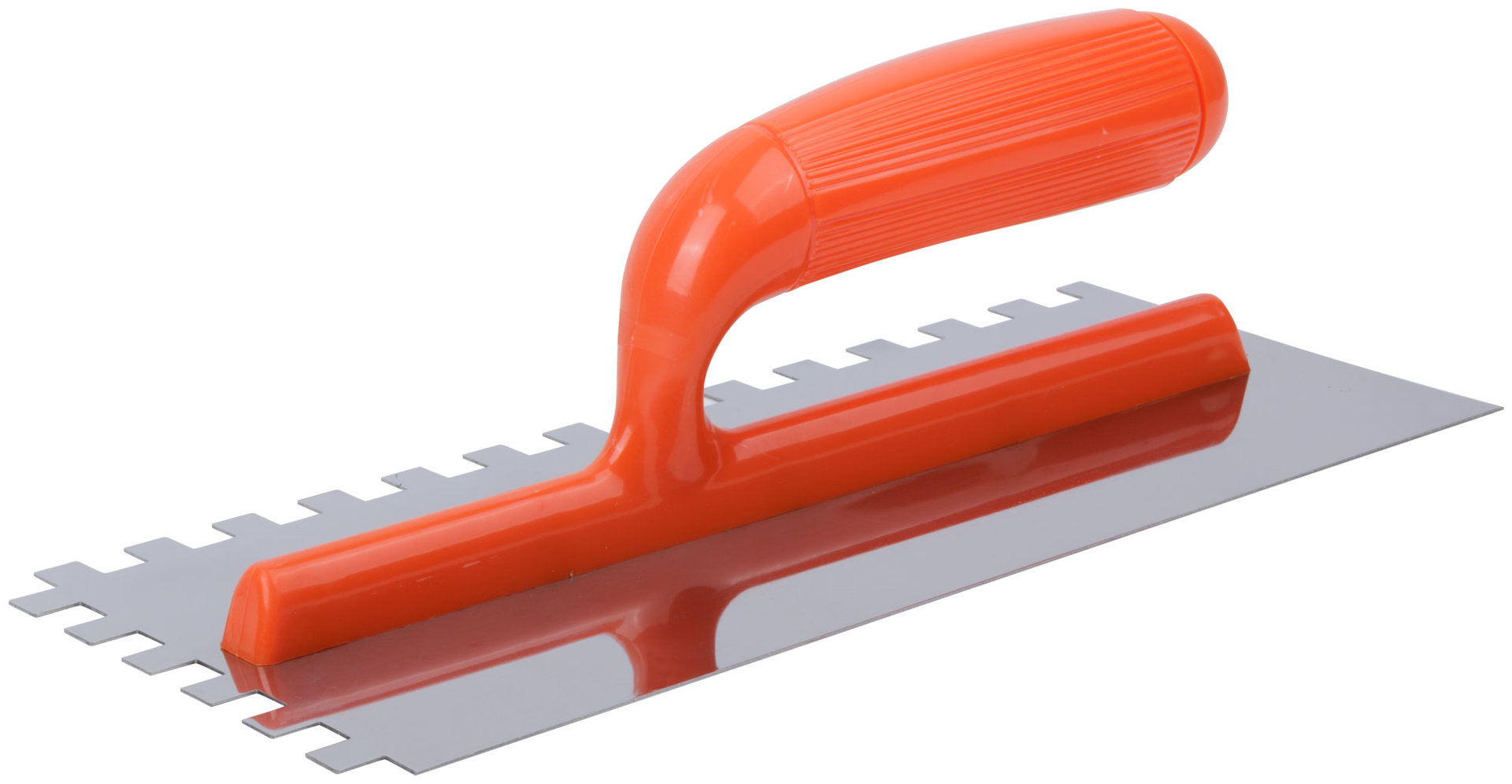Гладилка нержавеющая с пластик.ручкой, 280х130 мм зубчатая 10х10 мм (05170)