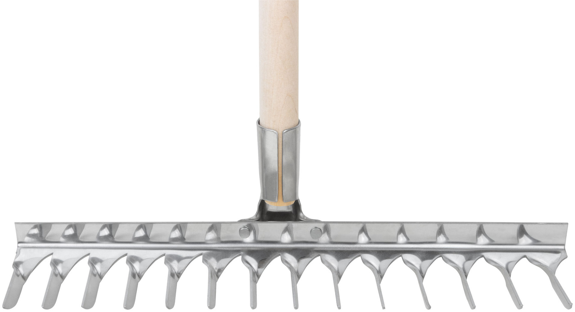 Грабли, витой зуб, нержавеющая сталь, 14 зубьев, с деревянным черенком (76984)