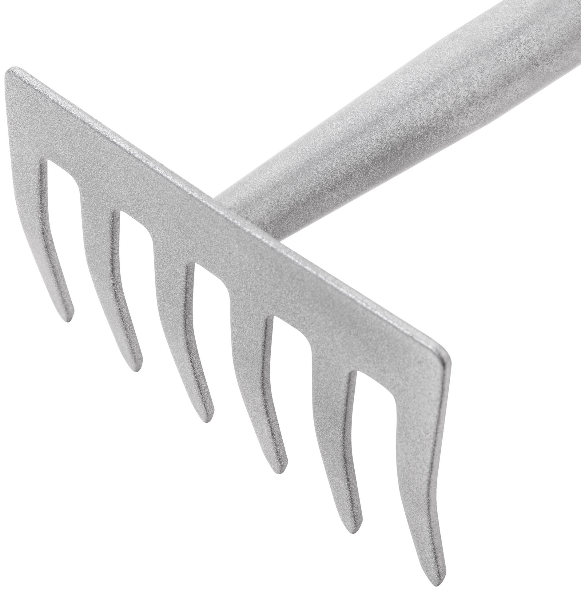 Грабли мини с ручкой цельнометаллическая, 6 зубьев (76850)