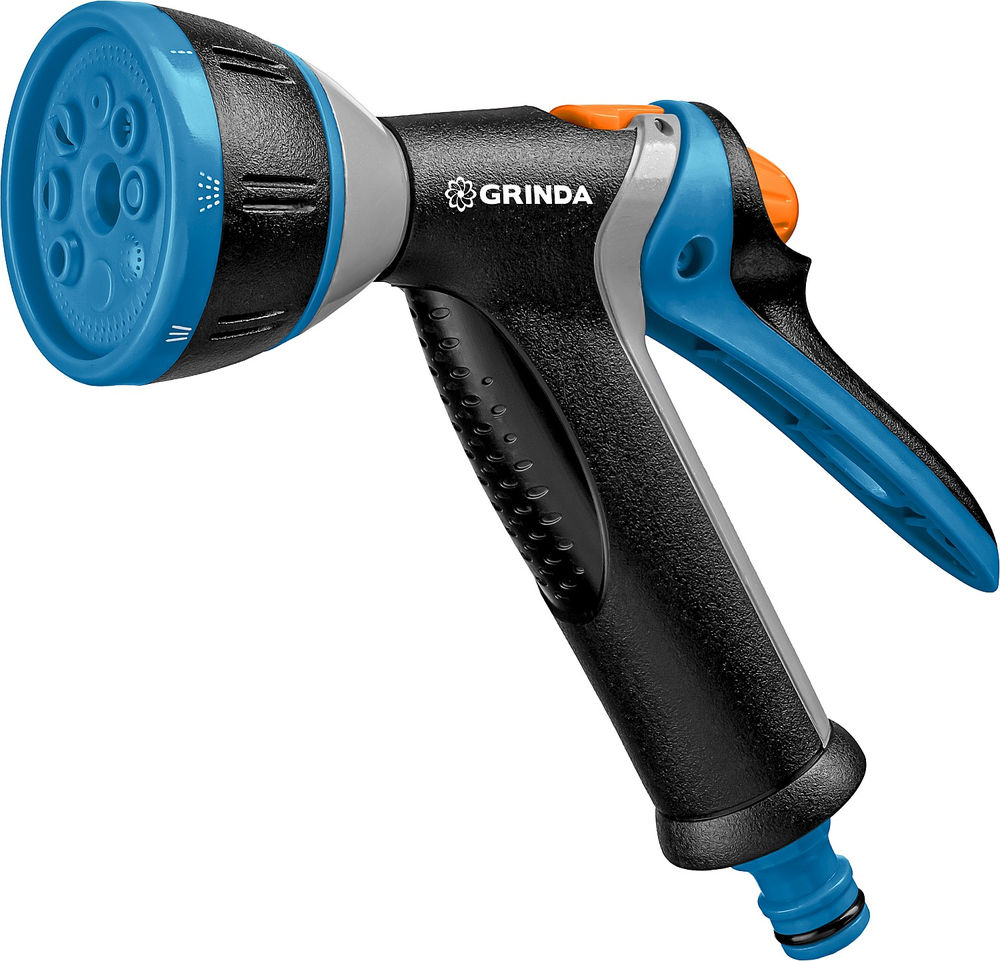 Поливочный пистолет BM-8, 8 режимов, курок сзади, металлический с TPR, PROLine GRINDA 8-427339_z02