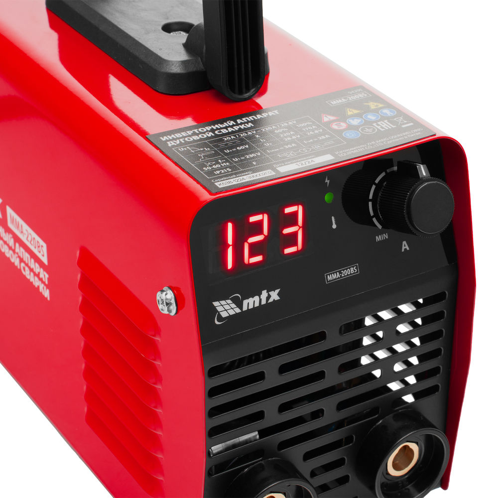 Инверторный аппарат дуговой сварки MMA-200BS, 200 А, ПВ 60% MTX (94398)