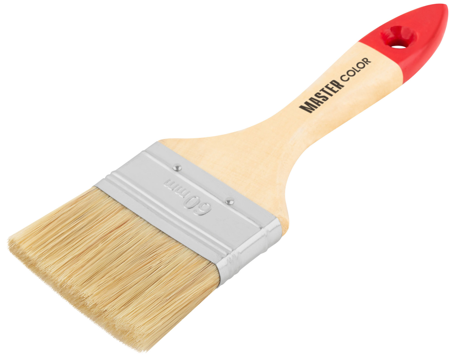 Кисть флейцевая, натур. щетина, 55% топс, лакиров.ручка, ширина 60 мм (30-0014)