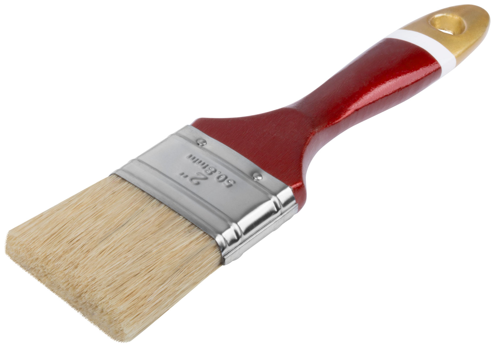 Кисть флейцевая Классик, натуральная светлая щетина, деревянная ручка 2 (50 мм) (01095)