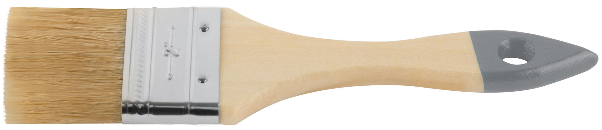 Кисть флейцевая Лайт, натур. cветлая щетина, деревянная ручка 2 (50 мм) (00805)