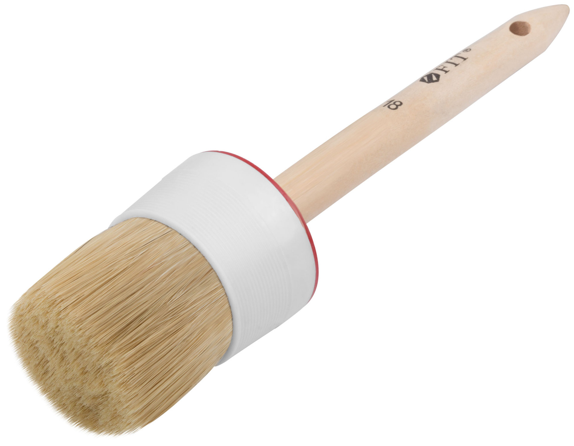 Кисть круглая, натуральная светлая щетина №18 (60 мм) (01310)