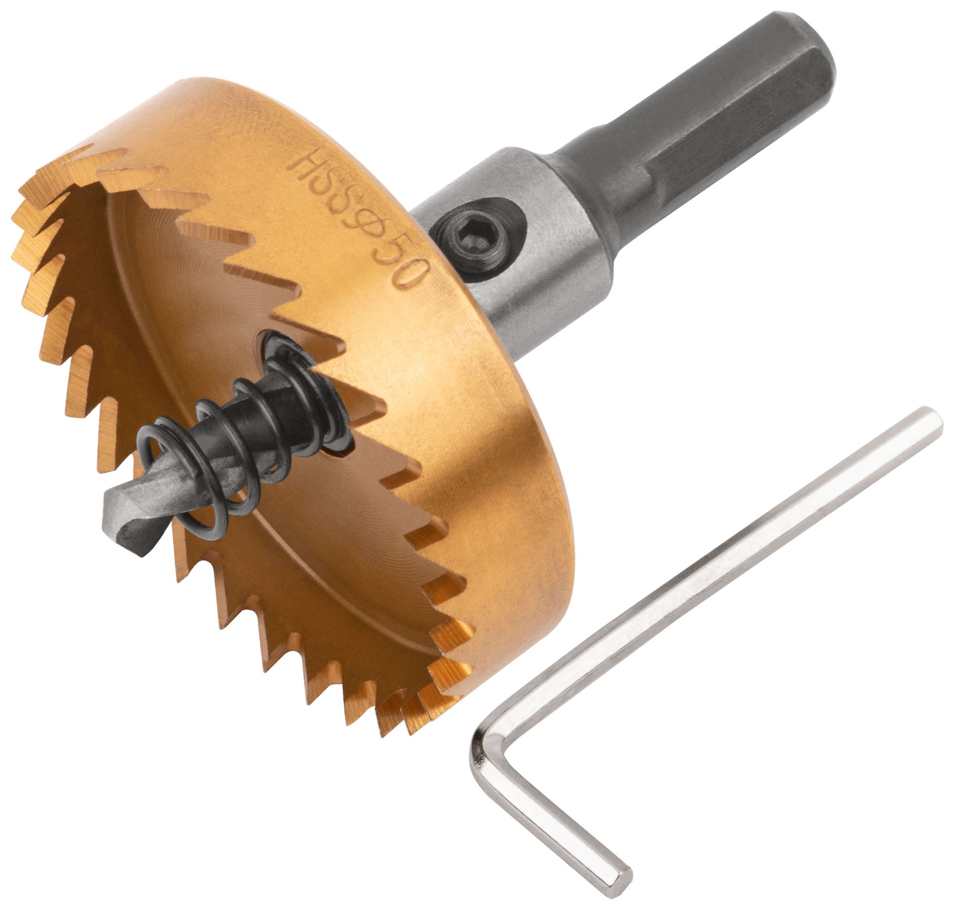 Коронка кольцевая по металлу, HSS сталь, титановое покрытие 50 мм (36878)
