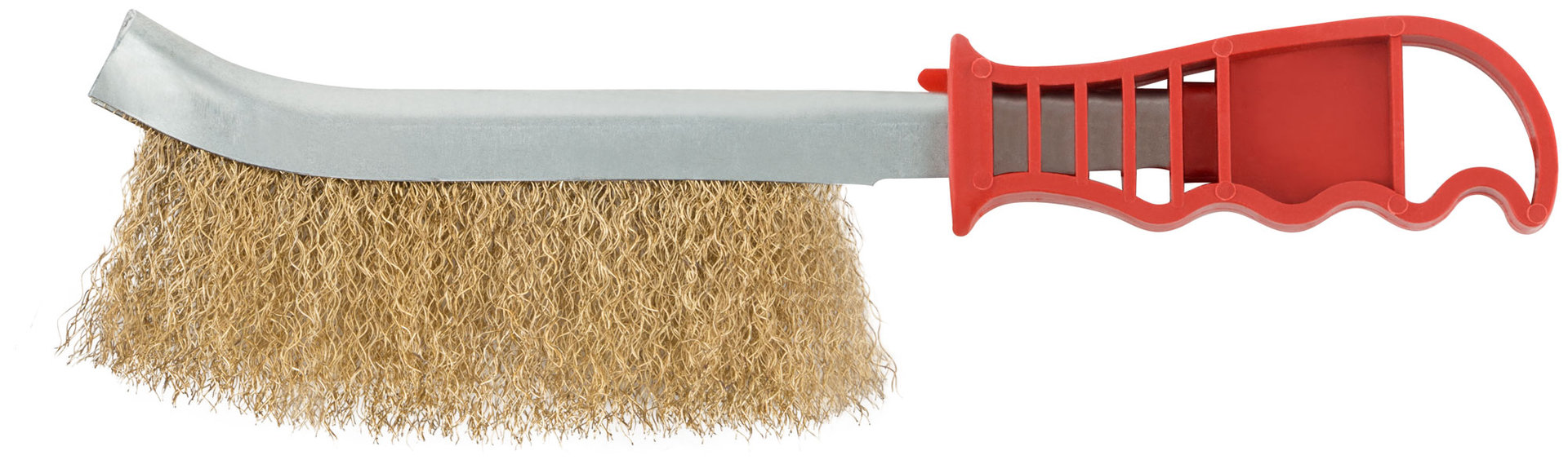 Корщетка с изогнутой пластиковой ручкой, латунированная тип В (38423М)