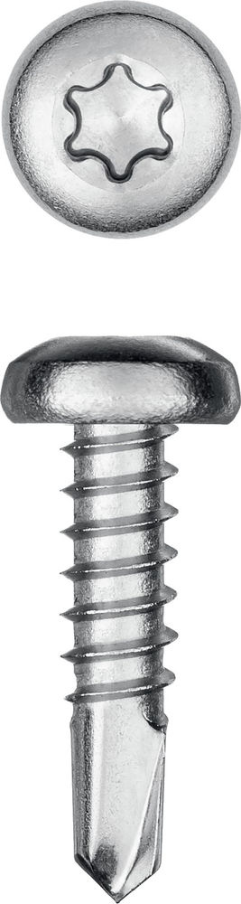 Саморез нержавеющий 13?3.5 мм DS-P А2 сверло полукруглая головка ТХ15 1000 шт KRAFTOOL 300931-35-013