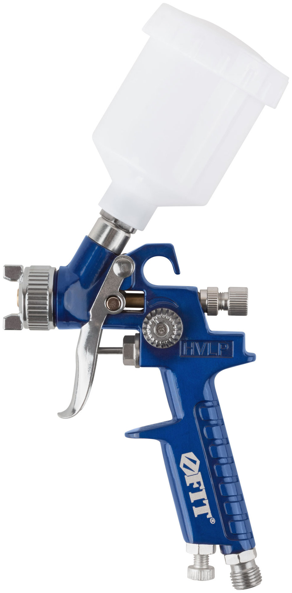 Краскопульт пневматический HVLP для точных работ, c верхним пластиковым бачком 150 мл, 0.8 мм (81006)