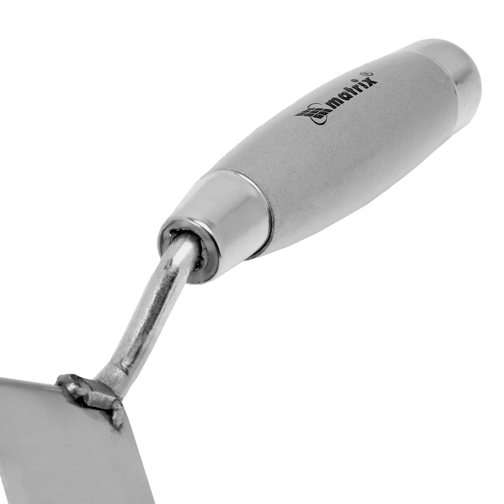 Мастерок из нержавеющей стали, 80 х 60 х 60 мм, для внешних углов, деревянная ручка Matrix (86312)