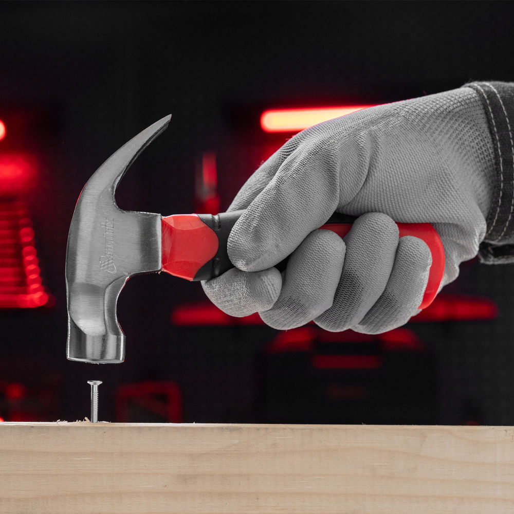 Молоток-гвоздодер мини, боек с магнитом, фибергласовая двухкомпонентная рукоятка, 250 г Matrix