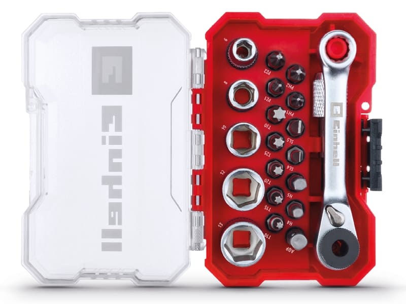 Набор бит и головок Einhell 21 предмет,битодержатель,ключ реверсивный,XS-Case (118683)