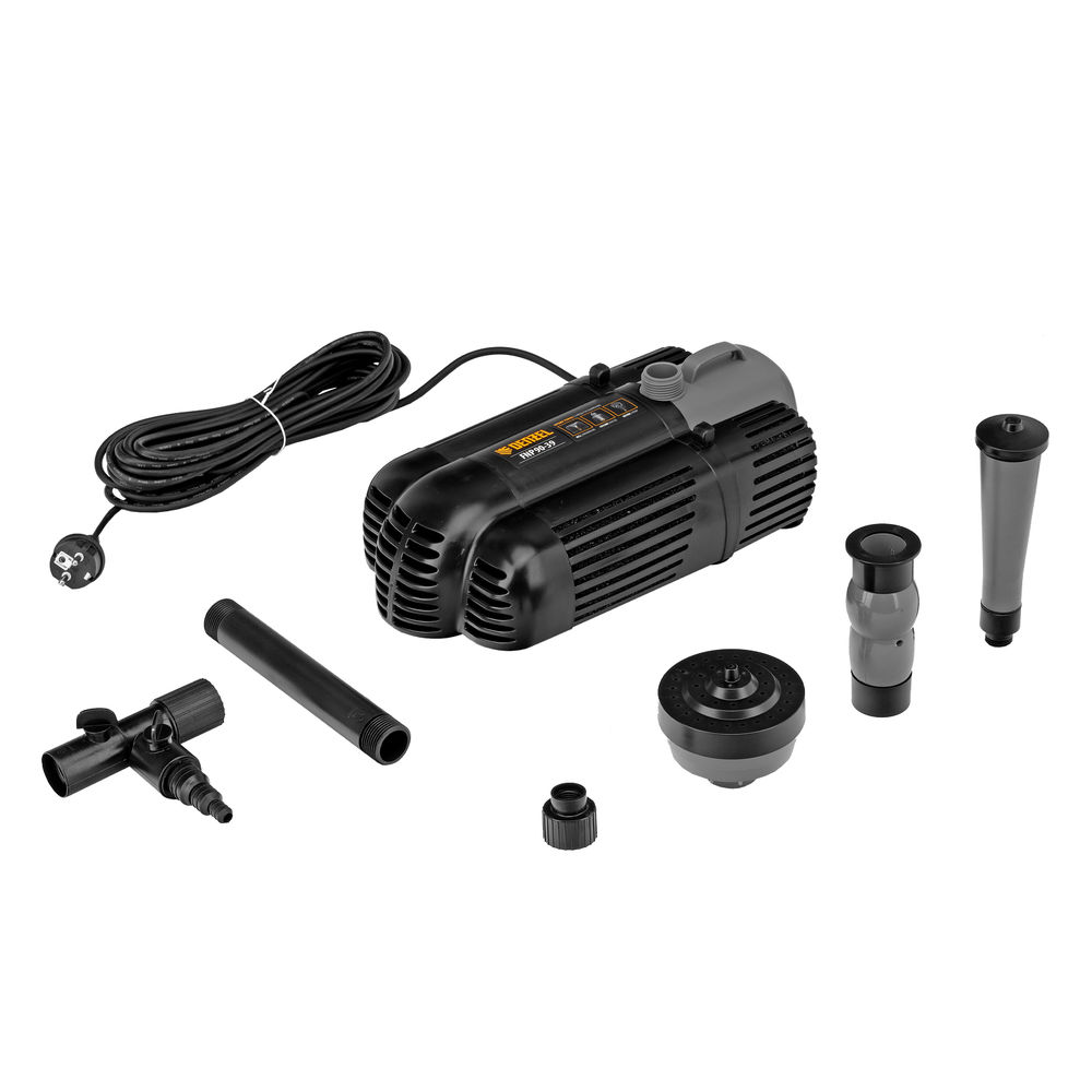 Насос фонтанный FNP90-39, 92 Вт, подъем 3,9 м, 3200 л/ч, колокольчик/каскад/гейзер Denzel (99033)