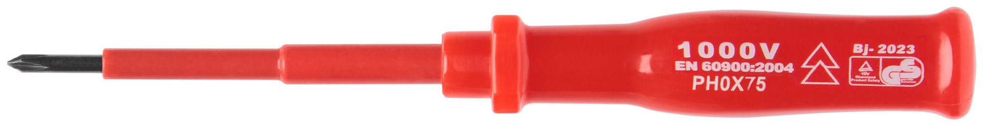 Отвертка изолированная 1000 В, CrV сталь, пластиковая ручка РН0 х 75 мм (55806)