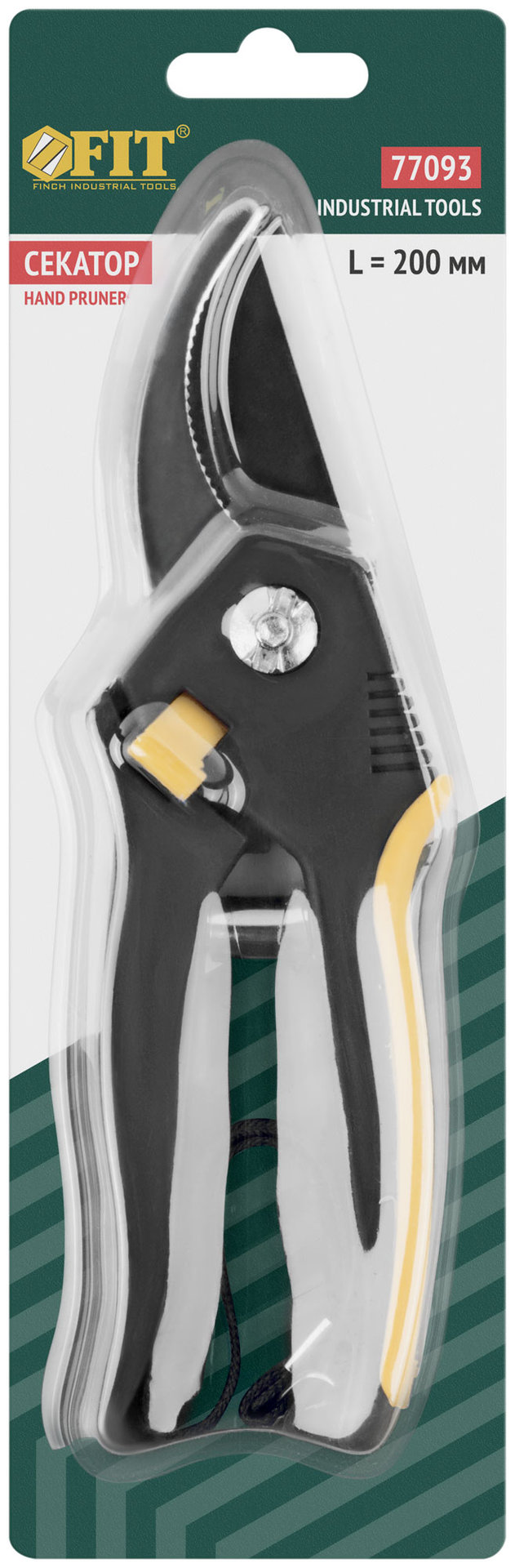 Секатор Люкс, режущие кромки внахлест, тефлон.покрытие лезвий, прорезиненные ручки 200 мм (77093)