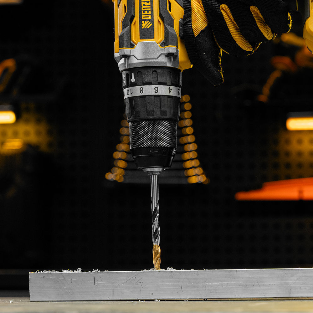 Сверло спиральное по металлу 7,5 x 109мм, Р6М5, Golden Tip, многогранная заточка Denzel (718281)