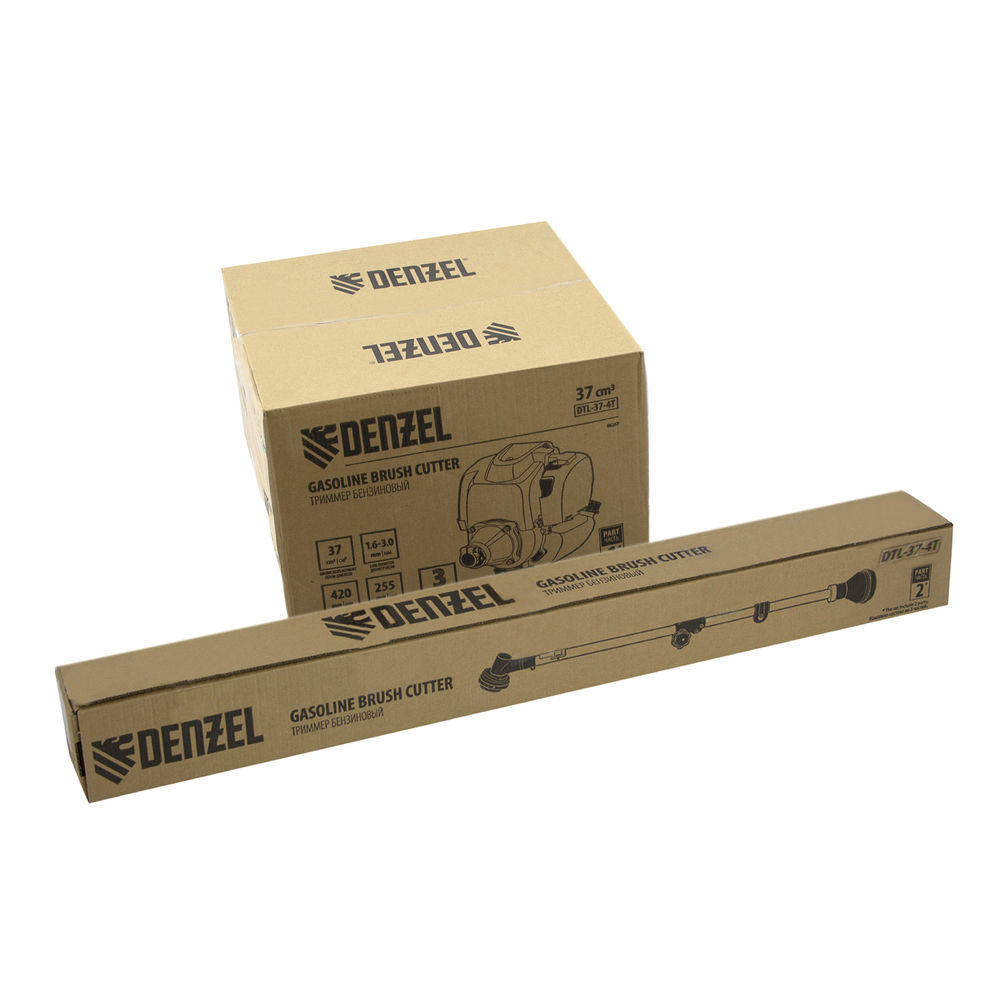 Триммер бензиновый DTL-43S, 43 см3, разъемная штанга, состоит из 2 частей Denzel (96264)