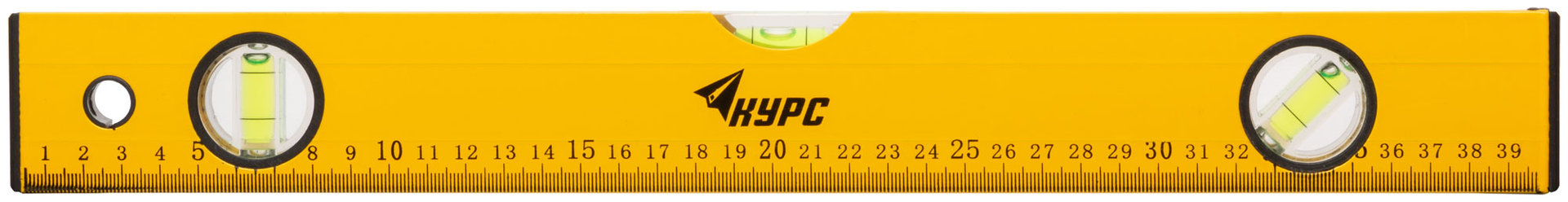 Уровень Лайт, 3 глазка, желтый корпус, шкала 400 мм (18012)