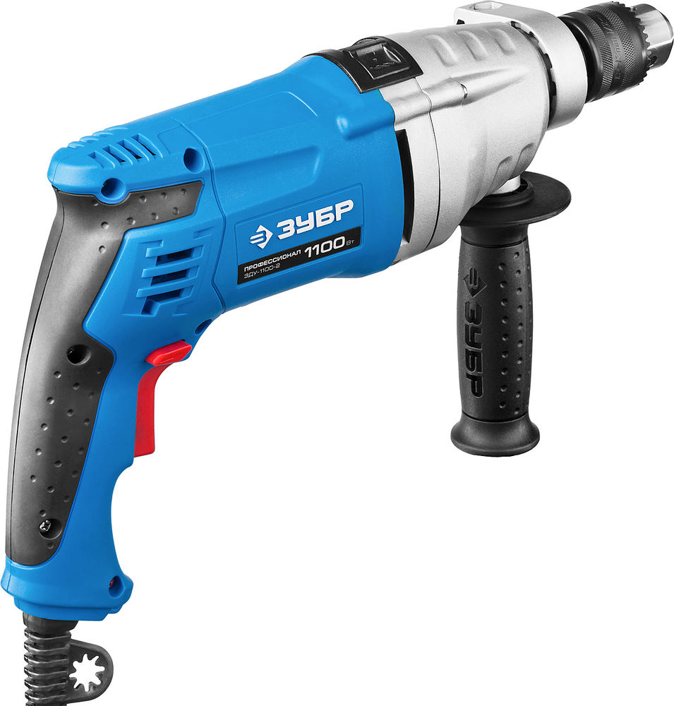 Дрель ударная 1100 Вт 13 мм 2 скорости мет. корпус кейс Профессионал ЗУБР ЗДУ-1100-2 ЭРММ2