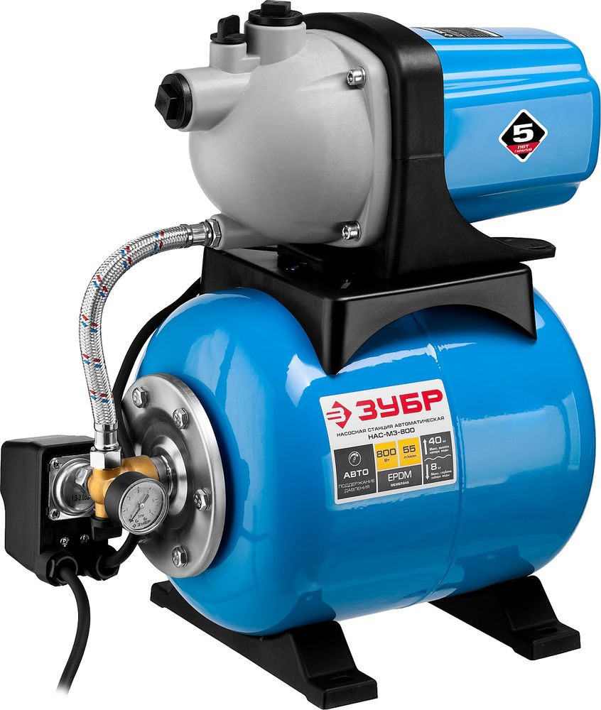 Станция насосная автоматическая 800 Вт, бак 20 л ЗУБР НАС-М3-800