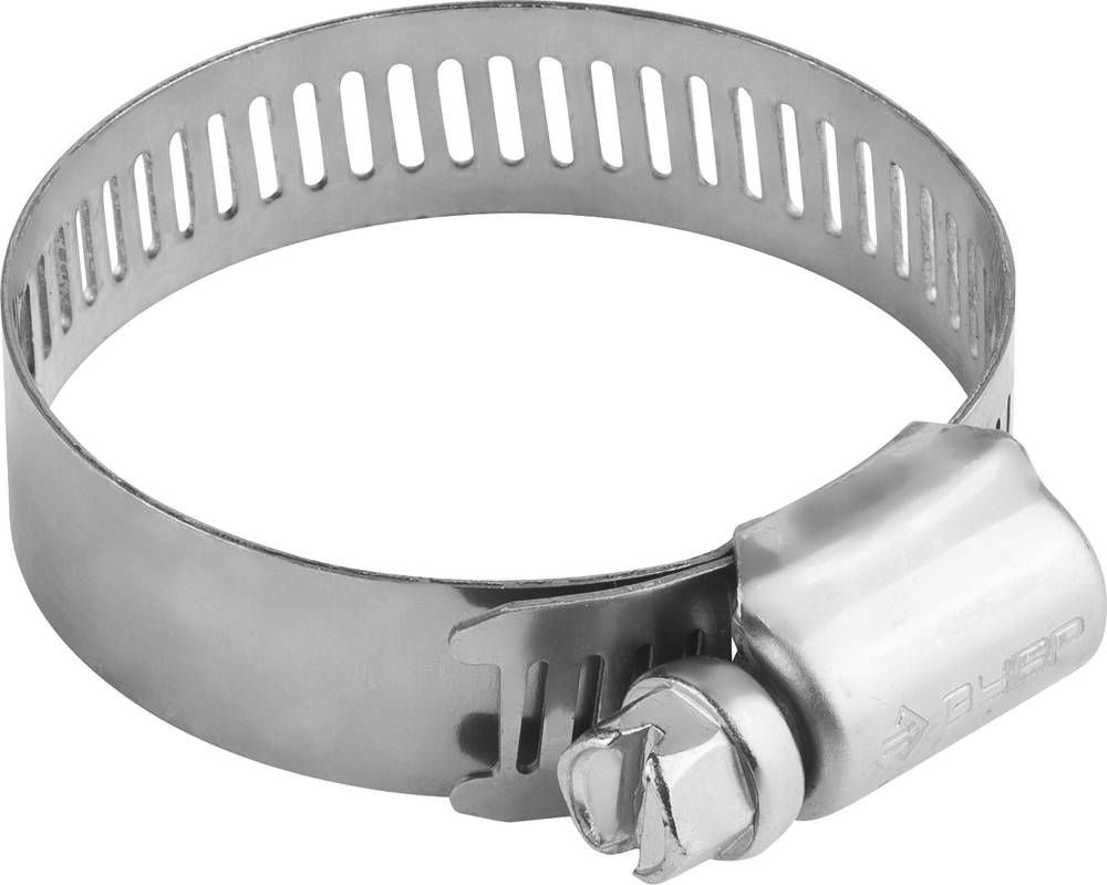 Нержавеющий хомут НХ-12П, 32 - 51 мм, просечная лента 12.7 мм, 4 шт ЗУБР Профессионал 37815-032-51-4