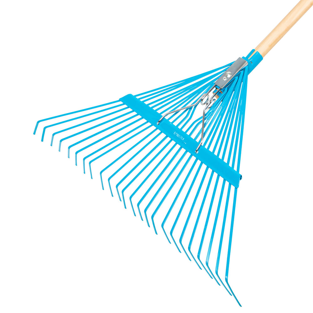 Грабли веерные стальные, 540 х 1450 мм, 24 плоских зуба, лакированный черенок, Luxe, Palisad (617905)