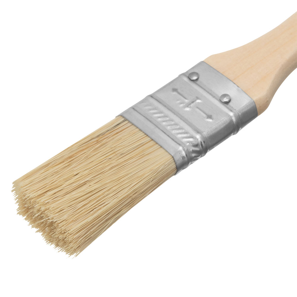 Кисть плоская 25 мм, натуральная щетина, деревянная ручка Сибртех (82261)