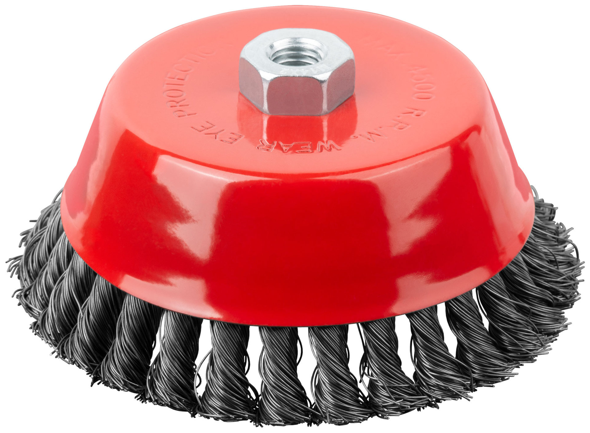 Корщетка-чашка, гайка М14, стальная витая проволока 150 мм (39470)