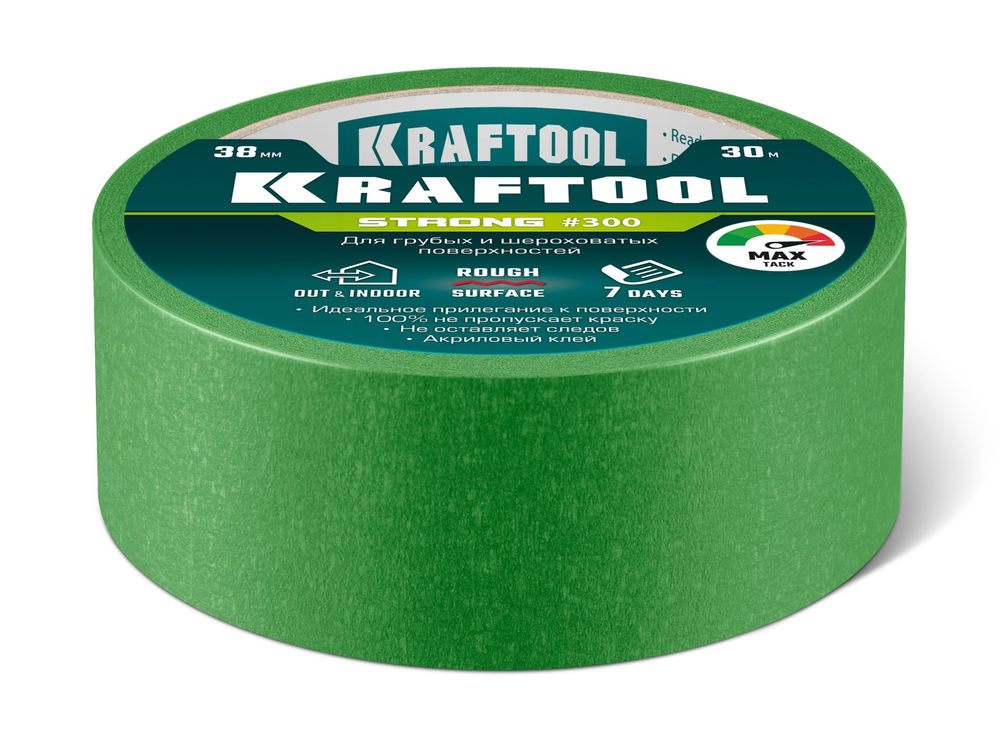 Малярная лента #300 Strong, 38 мм х 30 м, для грубых и шероховатых поверхностей KRAFTOOL 12103-38