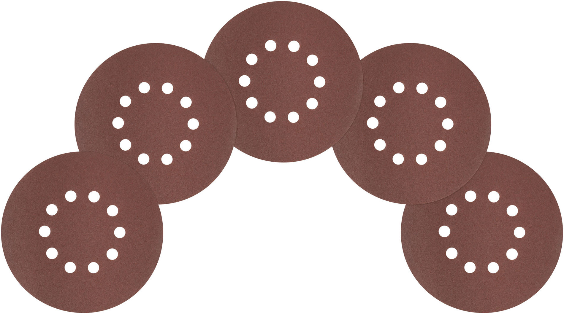Круги шлифовальные с отверстиями (липучка), алюминий-оксидные, 225 мм, 5 шт. Р 100 (39895)