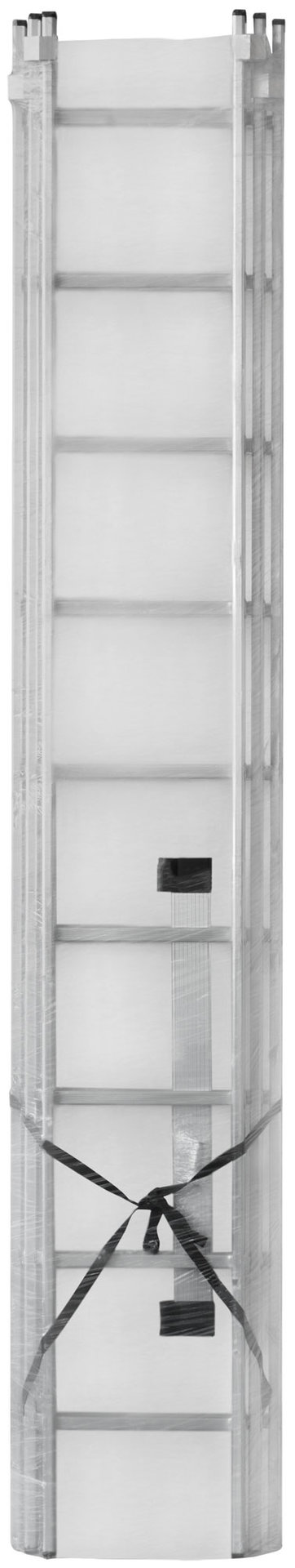 Лестница трехсекционная алюминиевая, 3 х 9 ступеней, H=257/426/591 см, вес 11,18 кг (65434)