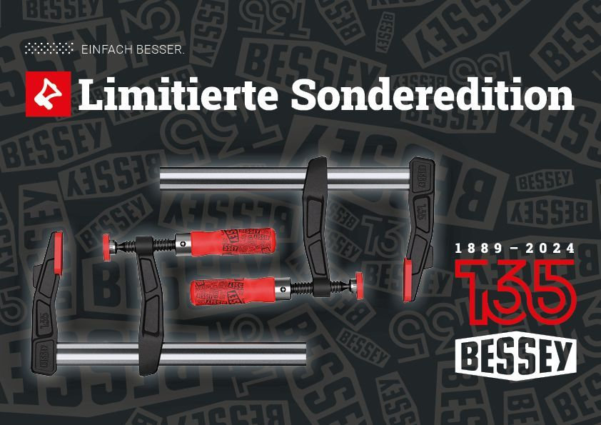 Набор струбцин TG25 2 шт, 135 лет BESSEY, 250/120, 6 кН, деревянная ручка TGA25SET-135 BE-TGA25SET-135