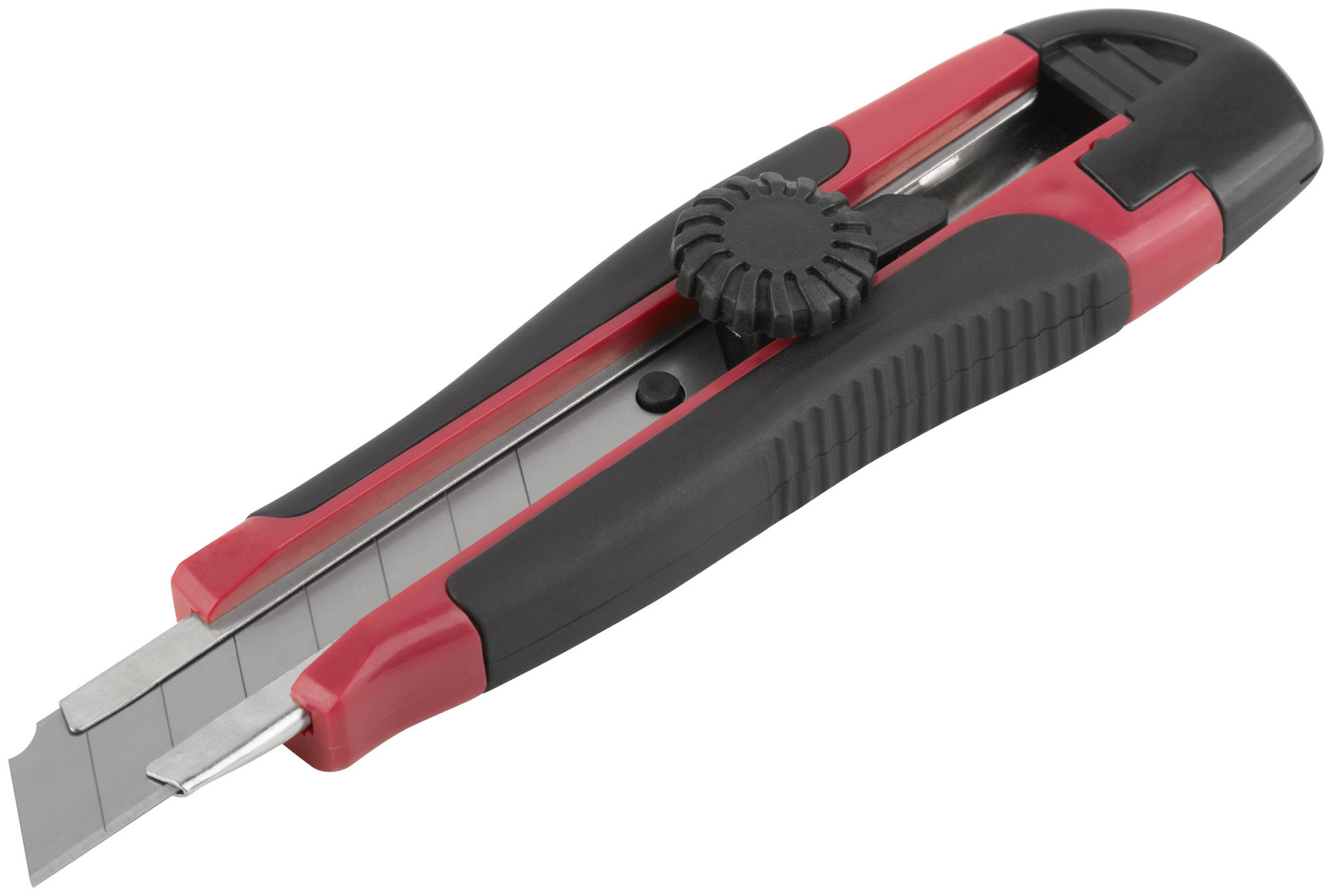 Нож технический Стронг 18 мм усиленный, прорезиненный, вращ.прижим (10180)