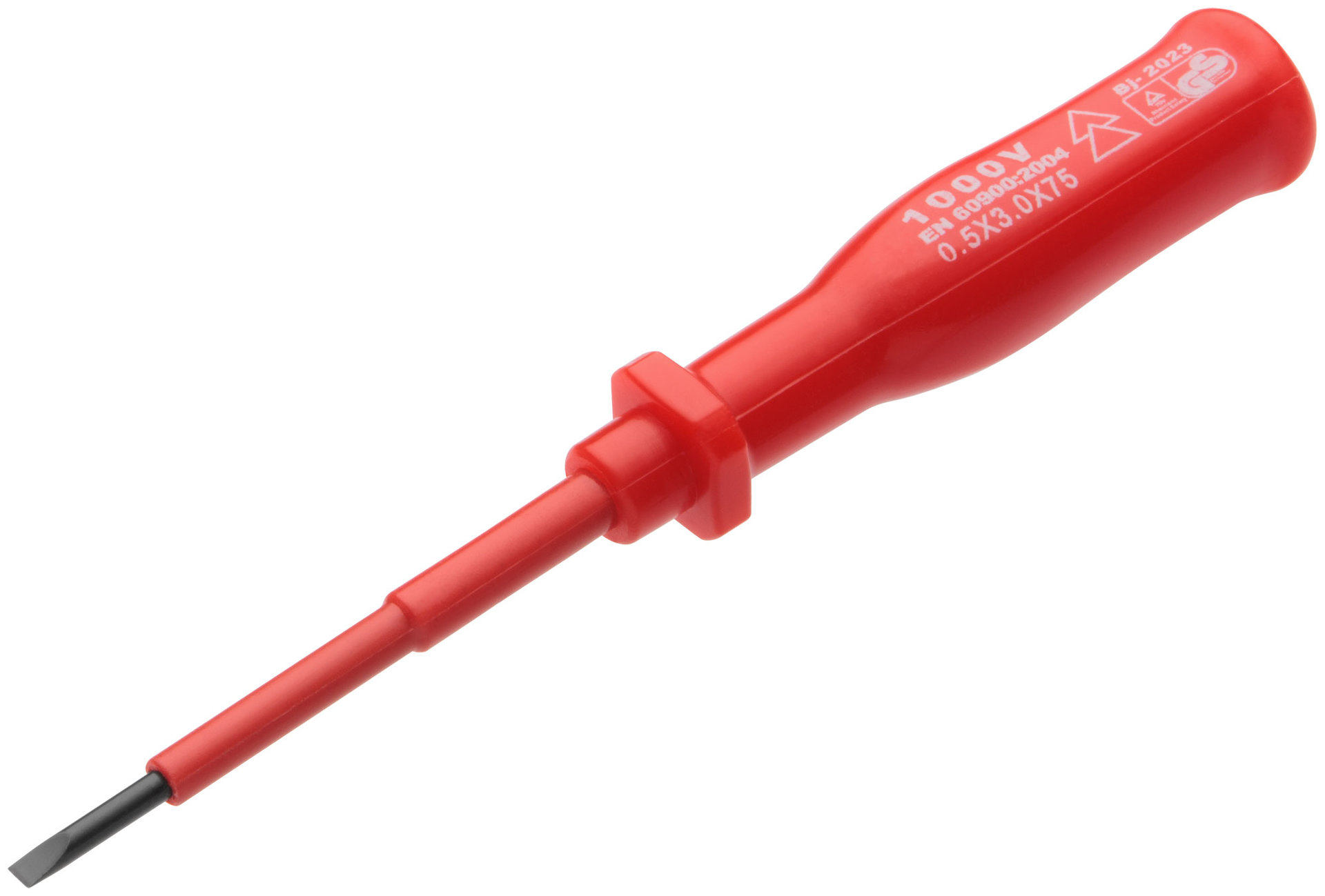 Отвертка изолированная 1000 В, CrV сталь, пластиковая ручка 3х75 мм SL (55801)