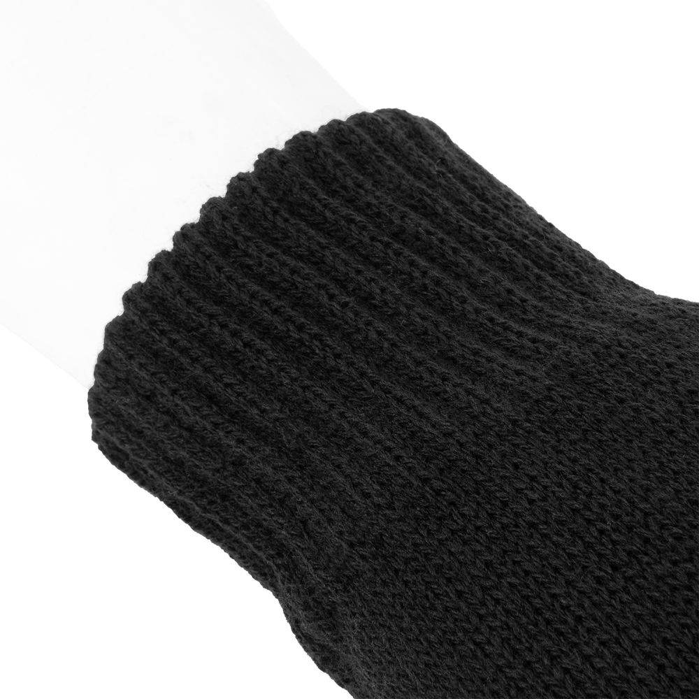 Перчатки трикотажные, акрил, двойные, черный, двойная манжета Сибртех (68681)