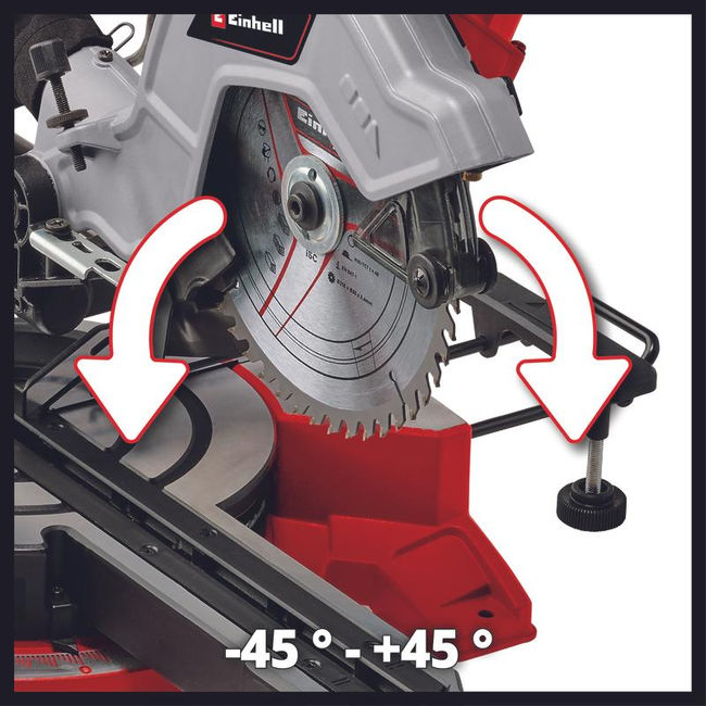 Пила торцовочная Einhell TE-SM 8 L Dual, 1800вт,216х30мм х48 зб,пропил 305х65мм,лазер (4300866)