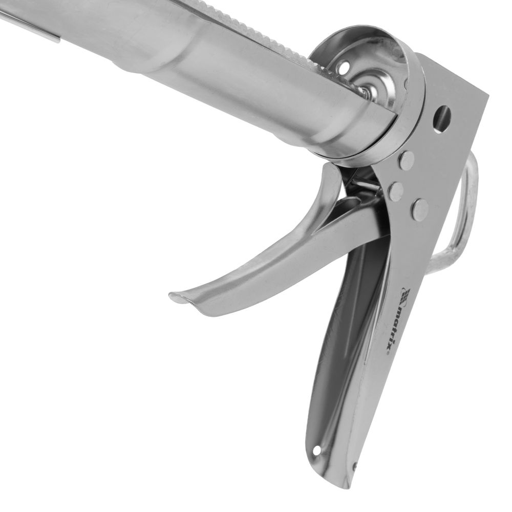 Пистолет для герметика, 310 мл, полуоткрытый, хромированный, зубчатый шток 7 мм Matrix (88640)