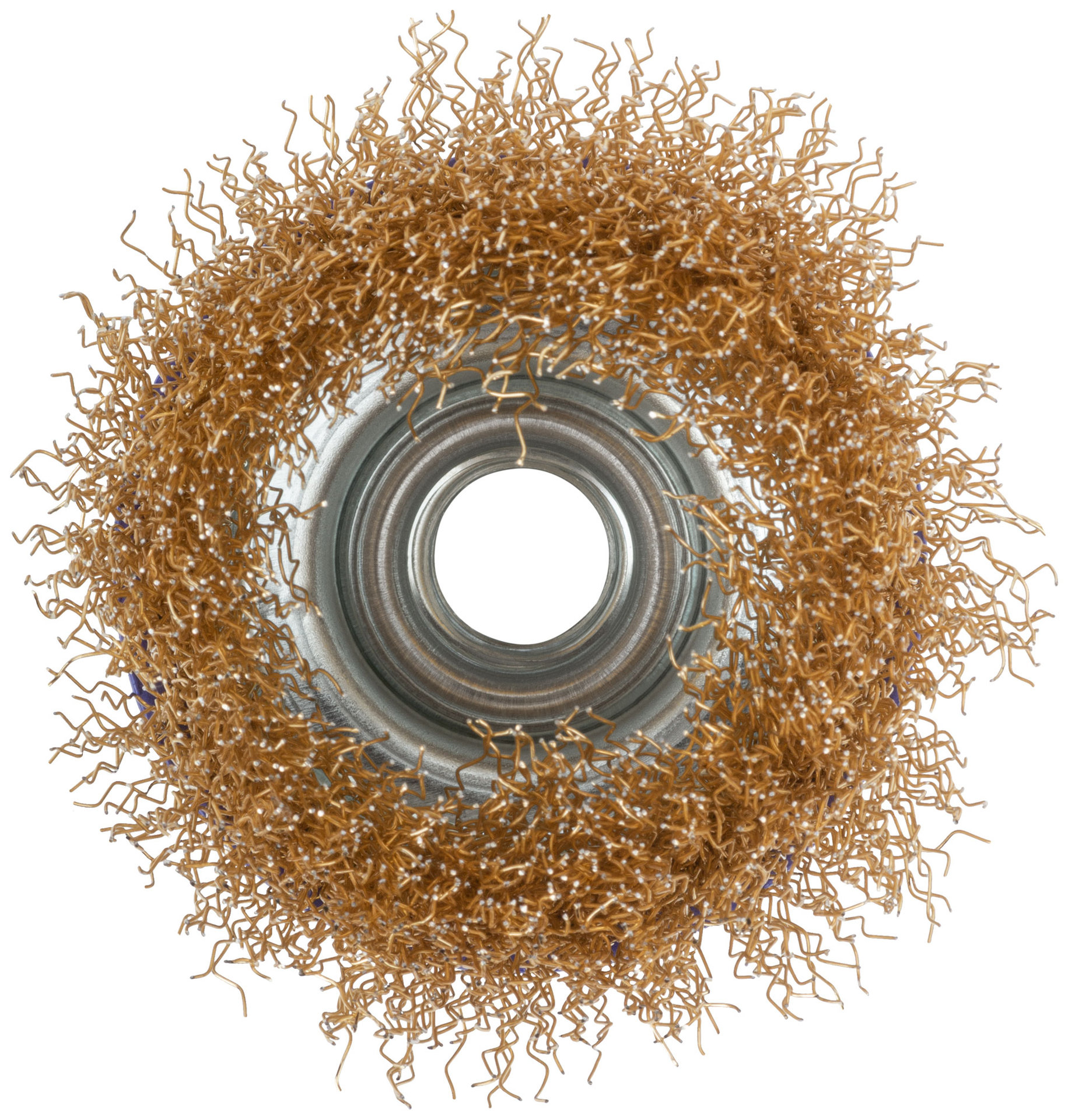 Щетка для УШМ, М14, тип Чашка, латун. витая проволока 0,3 мм, 65 мм, блистер, CUTOP Profi (82-893)